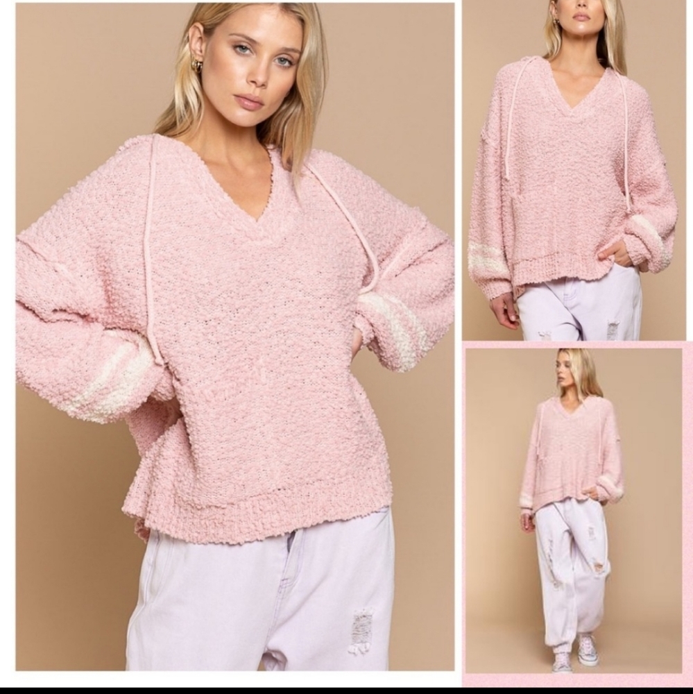 POL textured hoodie sweater.